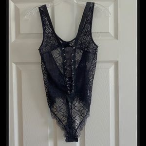 New without tags black sz medium laced bodysuit